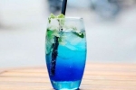 blue curacao syrum, high- tea, blue curacao mocktail recipe, Ice cubes