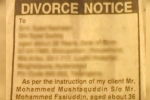 NRI divorces wife through news paper, NRI divorces wife through news paper, now talaq through advertisements, Triple talaqs