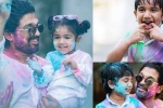 allu arjun biography, allu arjun filmography, in pics allu arjun s adorable moments with family for holi is too cute to miss, Happy holi